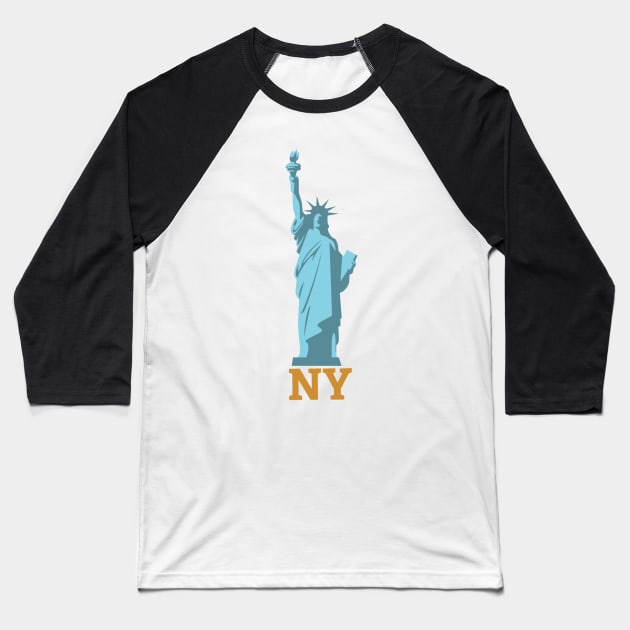 Statue of Liberty from New York (NY) - Travel Baseball T-Shirt by Ravensdesign